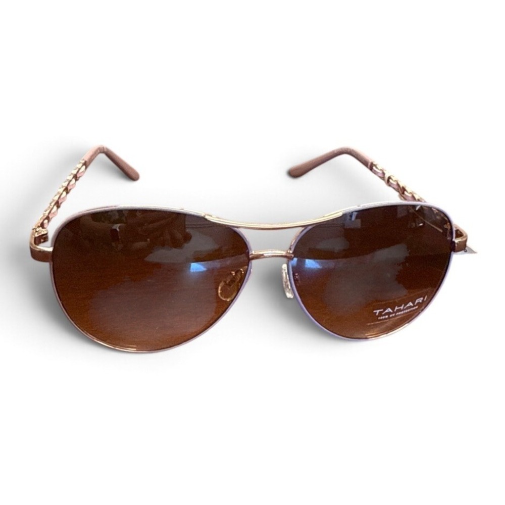 Tahari Sunglasses Aviator Pink Gold TH649 New with tag
